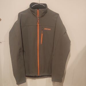 Marmot Men's Gray Jacket with Vibrant Orange Accents
